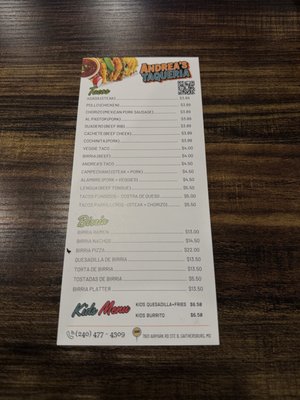 Menu photo 6 Andrea's Taqueria Gaithersburg, MD