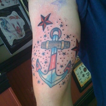 Sacred Tattoo - I got the anchor in VA, the background at Sacred two months ago. - Tattoo Near Me - Oakland, California Sacred Tattoo - I got the anchor in VA, the background at Sacred two months ago. - Tattoo Near Me - Oakland, California