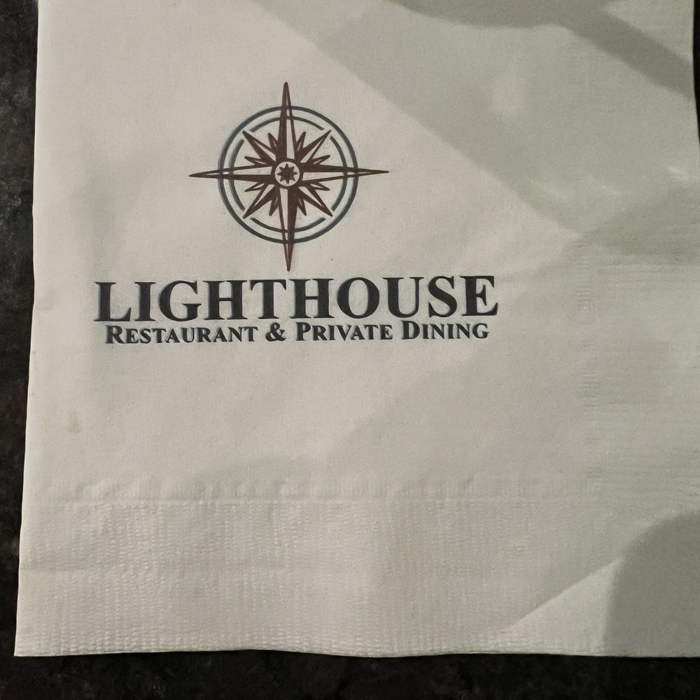 Lighthouse Restaurant - Napkin with restaurant name - Seafood Near Me - Cedar Lake, Indiana Lighthouse Restaurant - Napkin with restaurant name - Seafood Near Me - Cedar Lake, Indiana