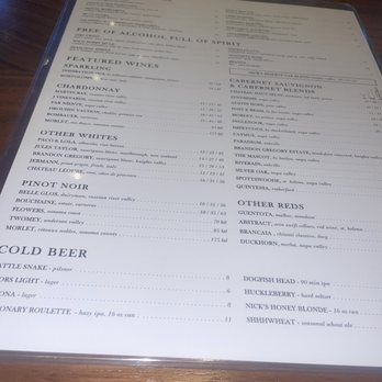 Nick's On State - Menu - New American Near Me - Carlsbad, California Nick's On State - Menu - New American Near Me - Carlsbad, California