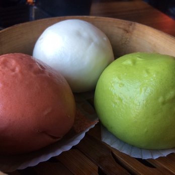 Dumpling Time - Trio of Buns (Egg Yolk Bun, Green Tea & Milk Bun, Beet & Taro Bun, $5.50)- 4.5/5 stars - Dim Sum Near Me - San Francisco, California Dumpling Time - Trio of Buns (Egg Yolk Bun, Green Tea & Milk Bun, Beet & Taro Bun, $5.50)- 4.5/5 stars - Dim Sum Near Me - San Francisco, California
