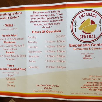 Empanada Central - Menu - Empanadas Near Me - Union city, New Jersey Empanada Central - Menu - Empanadas Near Me - Union city, New Jersey