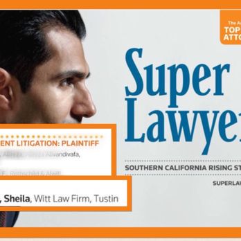 Witt Law Firm - 2016, 2017, 2018 Super Lawyers Rising Stars Award recipient for excellence in EMPLOYMENT LAW. Awarded only to 2.5% of attorneys in SoCal. - Employment Law Near Me - Tustin, California Witt Law Firm - 2016, 2017, 2018 Super Lawyers Rising Stars Award recipient for excellence in EMPLOYMENT LAW. Awarded only to 2.5% of attorneys in SoCal. - Employment Law Near Me - Tustin, California