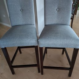 2 newly reupholstered counter stools