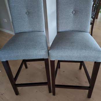 Deko Professional Upholstery - 2 newly reupholstered counter stools - Furniture Reupholstery Near Me - Chicago, Illinois