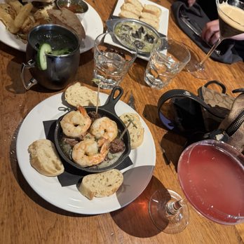 The Cauldron - Garlic Steak (medium well) and shrimp bites. Escargot . Moscow Mule . Espresso Martina and Devil Drink - French Near Me - Buena Park, California The Cauldron - Garlic Steak (medium well) and shrimp bites. Escargot . Moscow Mule . Espresso Martina and Devil Drink - French Near Me - Buena Park, California