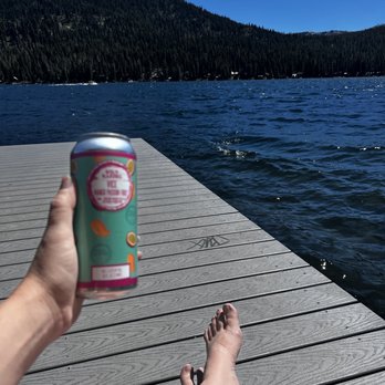 Donner Creek Brewing - Great selection of to go beers in the cooler. This Vice sour was yummy! - Cideries Near Me - Truckee, California