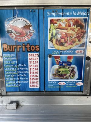 Menu photo 1 Mariscos El Prieto San Diego, CA