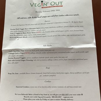 Vegin Out - Menu for Week of Feb 24, 2024 - Food Delivery Services Near Me - Pasadena, California