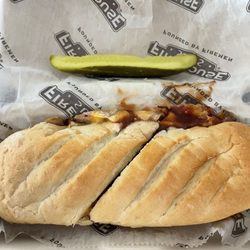 Firehouse Subs - Medium beef brisket and smoked cheddar $11.39