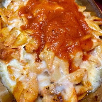 Leo's Grandevous - Baked shells with chicken - Italian Near Me - Hoboken, New Jersey Leo's Grandevous - Baked shells with chicken - Italian Near Me - Hoboken, New Jersey