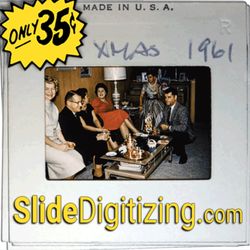 Slide Digitizing - 20 megapixel 16 bit per color digitization as RAW data file suitable for processing in the future.