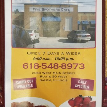 Five Brothers Cafe - Menu - American Near Me - Salem, Illinois Five Brothers Cafe - Menu - American Near Me - Salem, Illinois
