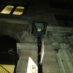 Rue Sainte-Hélène  / Éclairé au Gaz - Real gas lamp, many of the others on this street are mock-ups