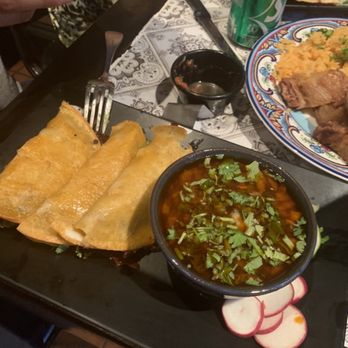 La Catrina - Beef tacos and a dipping sauce - Tacos Near Me - New Brunswick, New Jersey