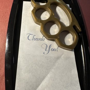 Angottis Restaurant - The bill. Pay or else. - New American Near Me - Columbus, Indiana