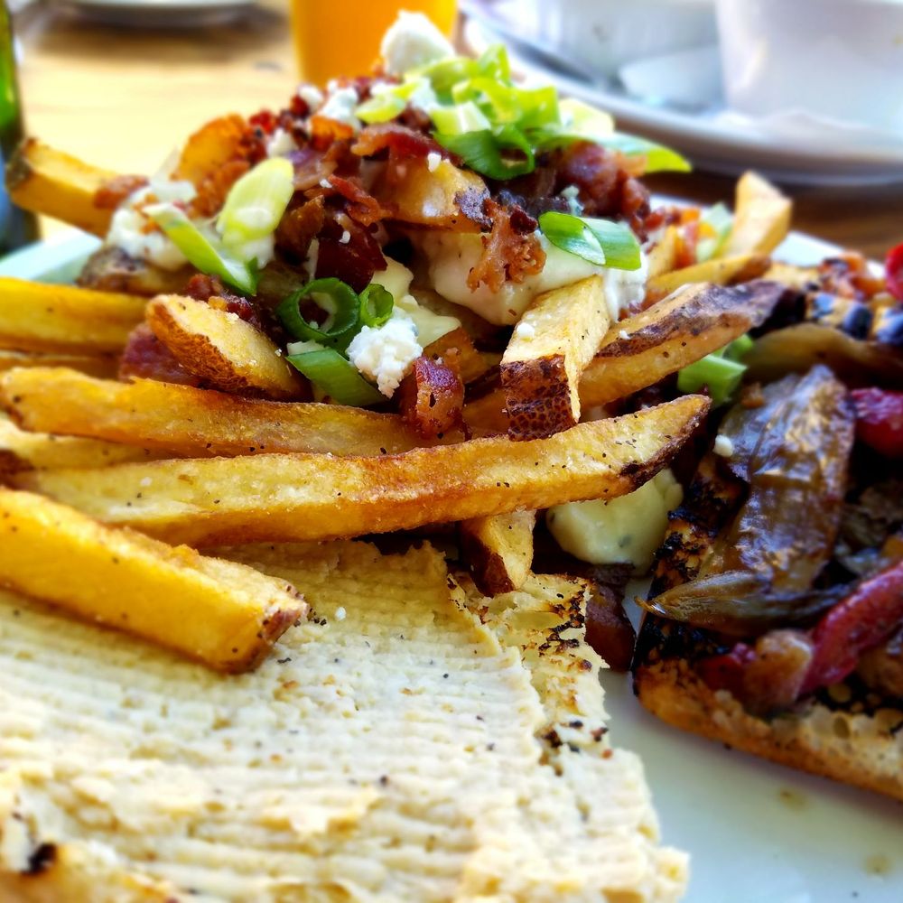 Cloud 9 Brewery - Roasted veg sandwich and bleu cheese fries. Best fries I've ever had. - Breweries Near Me - Boise, Idaho