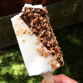 Popbar - Vanilla dipped in dark caramel chocolate and waffle cone - Desserts Near Me - Anaheim, California
