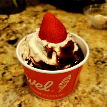 Carvel - Vanilla soft serve with hot fudge & strawberry on top. Baby, it's HOT outside! - (6/29/2021) - Ice Cream & Frozen Yogurt Near Me - Eastchester, New York