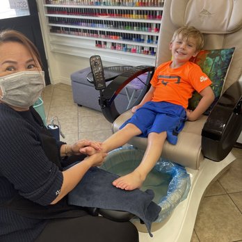 Rex Nails - My son getting his first pedicure! - Nail Salons Near Me - Long Beach, California Rex Nails - My son getting his first pedicure! - Nail Salons Near Me - Long Beach, California