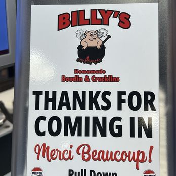 Billy's Boudin and Cracklin - sign - Cajun/Creole Near Me - Lafayette, Louisiana