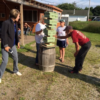 The Pickled Wrinkle - Out back you can play a giant game of jinga. - Pubs Near Me - Birch Harbor, Maine