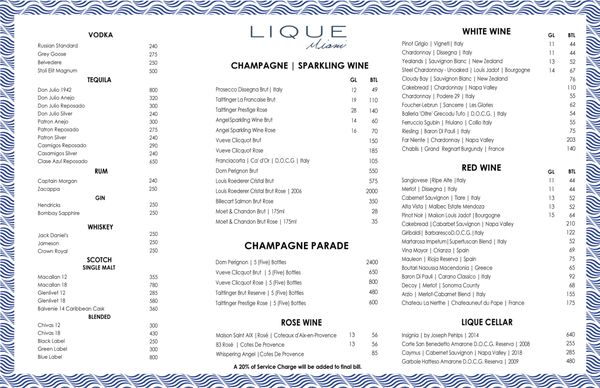 Menu photo 4 Lique Miami North Miami Beach, FL Menu photo 4 Lique Miami North Miami Beach, FL