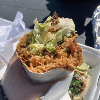 Taco Shack - Inside of a half of a Carne Asada burrito - Food Trucks Near Me - Long Beach, Washington Taco Shack - Inside of a half of a Carne Asada burrito - Food Trucks Near Me - Long Beach, Washington
