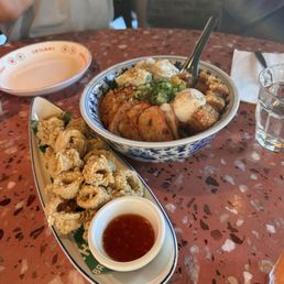 calamari + crispy pork noodles calamari + crispy pork noodles