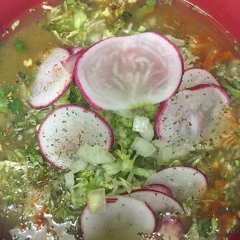 T & T Authentic Mexican Restaurant - Green pozole with all the fixings! - Mexican Near Me - Rancho Cucamonga, California