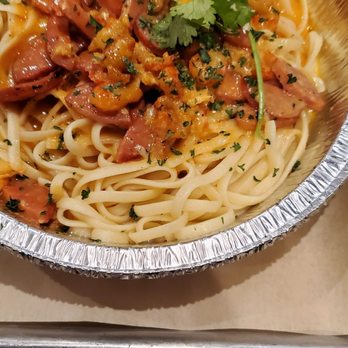 Nguyen's Kitchen - Crawfish pasta. Wish there was more crayfish, there was plenty of sausages. - Vietnamese Near Me - Orange, California