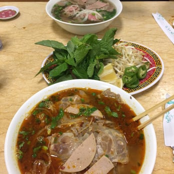 Stadium Pho - Spicy Beef Noodle and Large Combination Pho! Spent about $25 for two soups and ice coffee. - Vietnamese Near Me - Honolulu, Hawaii