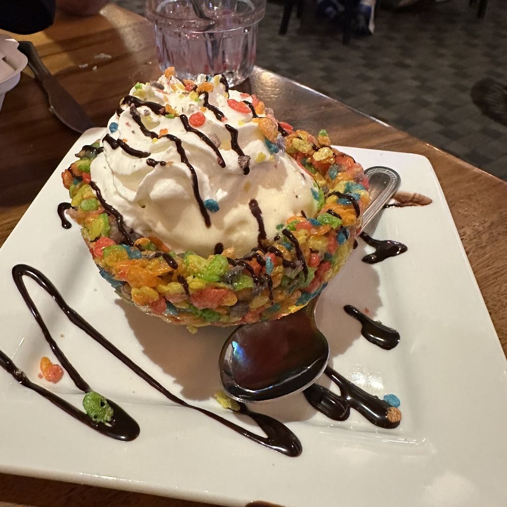 Big Rock Pub - Fruity Pebble Rice Krispy Treat Kid's Dessert - American Near Me - Indio, California Big Rock Pub - Fruity Pebble Rice Krispy Treat Kid's Dessert - American Near Me - Indio, California