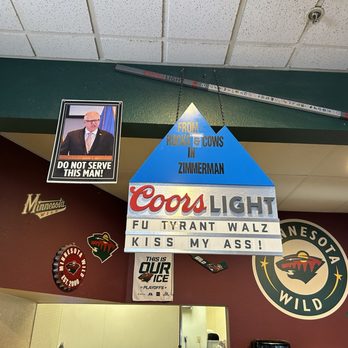 Zimmerman Bar and Grill Featuring Angeno's Pizza - Political signs - American Near Me - Zimmerman, Minnesota Zimmerman Bar and Grill Featuring Angeno's Pizza - Political signs - American Near Me - Zimmerman, Minnesota
