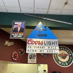 Zimmerman Bar and Grill Featuring Angeno's Pizza - Political signs