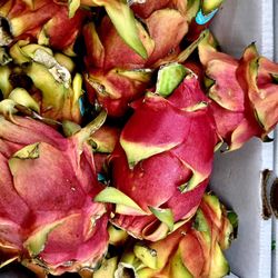 Double Deals - Strange but true: dragon fruit. Beautiful, found for 99¢ each today... unheard of.