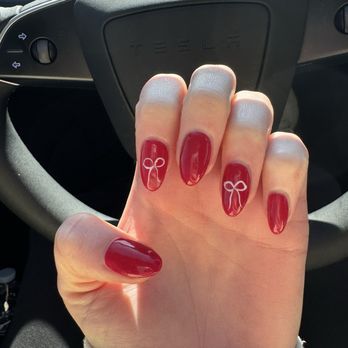 Poway Nails & Spa - I just asked for bows on my ring and index fingers for Christmas - Nail Salons Near Me - Poway, California Poway Nails & Spa - I just asked for bows on my ring and index fingers for Christmas - Nail Salons Near Me - Poway, California