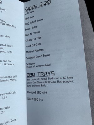 Menu photo 7 Boulevard Barbeque Morganton, NC
