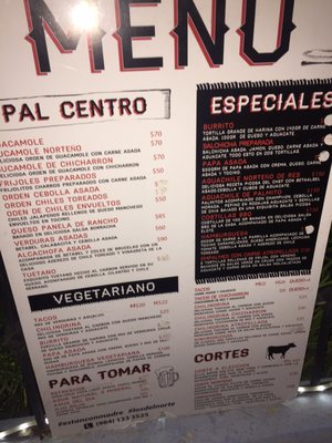 Menu photo 1 Los Del Norte Playa del Carmen, ROO