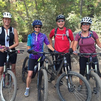 College Cyclery - Amy Collins finishes her graduating class of The skills building mountain bike course. (Left to right )Amy,Dawn, Doug and Livia, good job. - Bikes Near Me - Reno, Nevada
