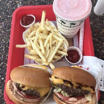 In-N-Out Burger - Cheeseburger, French Fries, Strawberry Shake - Fast Food Near Me - Downey, California In-N-Out Burger - Cheeseburger, French Fries, Strawberry Shake - Fast Food Near Me - Downey, California