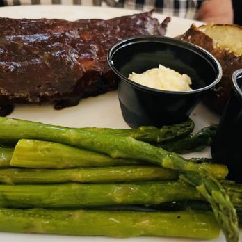 Rick's Café Boatyard - Ribs, baked potato and asparagus - American Near Me - Indianapolis, Indiana Rick's Café Boatyard - Ribs, baked potato and asparagus - American Near Me - Indianapolis, Indiana