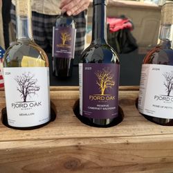 Fjord Oak Winery - Bottles in the tasting menu