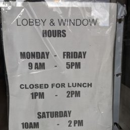 Sign says 9am, but doors still locked with no one around at 9:30 a.m... must be nice to set your own hours! Sign says 9am, but doors still locked with no one around at 9:30 a.m... must be nice to set your own hours!
