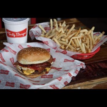 Tasty Burger - This is what it normally looks like when you get it in the store - Burgers Near Me - Boston, Massachusetts Tasty Burger - This is what it normally looks like when you get it in the store - Burgers Near Me - Boston, Massachusetts