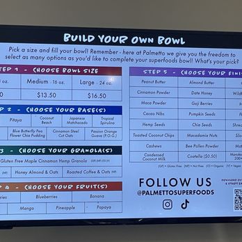 Palmetto Superfoods - Menu - Acai Bowls Near Me - Mountain View, California