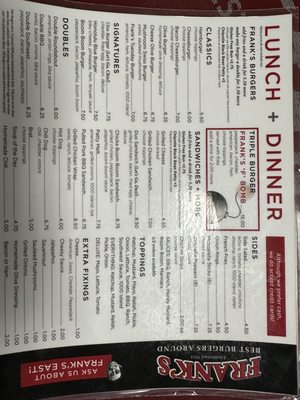Menu photo 7 Frank's Zeeland, MI Menu photo 7 Frank's Zeeland, MI