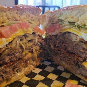 Estate Grill - a cheeseburger cut in half - Breakfast & Brunch Near Me - Langley, British Columbia