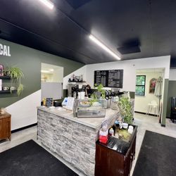 Amici’s Coffee Bar - Ordering counter. Homemade soup and biscuits are on the menu today