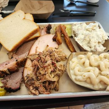 SAUCED Barbeque & Brews - 3 meat meal. Brisket, smoked turkey & pulled pork. Smoked(yes smoked) potatoes salad and creamy mac. - Barbeque Near Me - Eureka springs, Arkansas SAUCED Barbeque & Brews - 3 meat meal. Brisket, smoked turkey & pulled pork. Smoked(yes smoked) potatoes salad and creamy mac. - Barbeque Near Me - Eureka springs, Arkansas